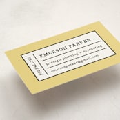 "Playful Grid" - Business Cards in Maize by Olivia Raufman - Detail