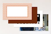 "Paprika Patterned" - Business Cards in Paprika by Blixa 6 Studios - Back of Card Options