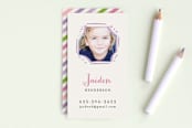 "Playful Frame" - Business Cards in Lilac by Iwona K - Front
