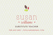 "Apple for the Teacher" - Business Cards in Cherry by Avie Designs - Detail