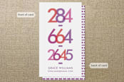 "Bright Numbers" - Business Cards in Cyan by Avie Designs - Front