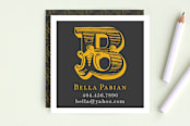 "Initial Caps" - Business Cards in Curry Yellow by chica design - Front