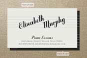 "Piano Lessons" - Business Cards in Black by Ann Gardner - Front