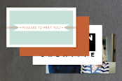 "Banner + Stripes" - Business Cards in Tangerine by Lizzy McGinn - Back of Card Options