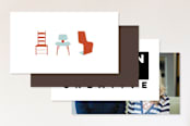 "Furniture Designer" - Business Cards in Paprika by Lina Goldberg - Back of Card Options