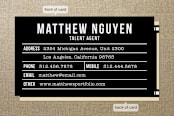 "Just for Entertainment" - Business Cards in Cream by Lehan Veenker - Front