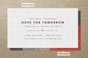 "Open Hearts" - Business Cards in Pomegranate by Kristen Smith - Front