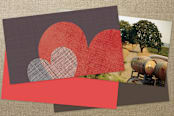 "Open Hearts" - Business Cards in Pomegranate by Kristen Smith - Back of Card Options