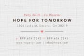 "Open Hearts" - Business Cards in Pomegranate by Kristen Smith - Detail