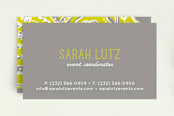 "Pop Paisley" - Business Cards in Lime by Laura Hankins - Front