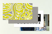 "Pop Paisley" - Business Cards in Lime by Laura Hankins - Back of Card Options