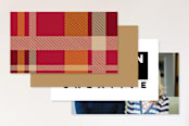"Savant Plaid" - Business Cards in Granite by Yolanda Mariak Chendak - Back of Card Options
