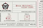 "Vintage Hollywood Ticket" - Business Cards in Crimson by Erin Nelson - Detail