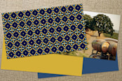 "Vintage Stamp" - Business Cards in Navy by Jody Wody - Back of Card Options
