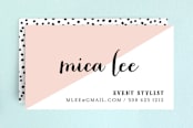 "Half" - Business Cards in Light Rose by Susan Brown - Front