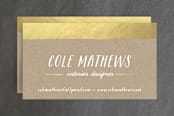 "Gold Dip" - Business Cards in Kraft by Hooray Creative - Front