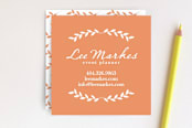 "Pretty Ink Wreath" - Business Cards in Peach by Blustery August - Front