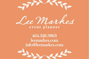 "Pretty Ink Wreath" - Business Cards in Peach by Blustery August - Detail