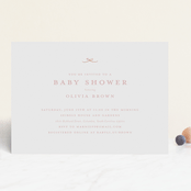 "Tiny Bow" - Baby Shower Invitations in Blush by Buddy Creative - Front