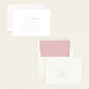 "Tiny Bow" - Baby Shower Invitations in Blush by Buddy Creative - Assembled