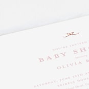 "Tiny Bow" - Baby Shower Invitations in Blush by Buddy Creative - Detail