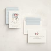 "Pram Bouquet" - Baby Shower Invitations in Cloud by Everett Paper Goods - Assembled