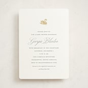 "Swan Shower" - Baby Shower Invitations in Charcoal by Megan Davis - Front