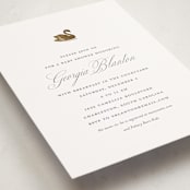 "Swan Shower" - Baby Shower Invitations in Charcoal by Megan Davis - Detail