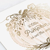 "Little Pumpkin" - Baby Shower Invitations in Peach by Paper Sun Studio - Detail
