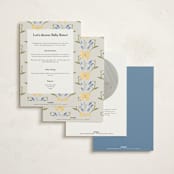 "Baby Flora" - Baby Shower Invitations in Sky by Petra Kern - Back of Card Options