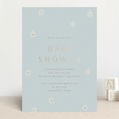"Daisies" - Baby Shower Invitations in Baby Blue by Ani Somi - Front