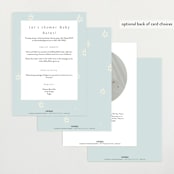 "Daisies" - Baby Shower Invitations in Baby Blue by Ani Somi - Back of Card Options
