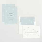 "Daisies" - Baby Shower Invitations in Baby Blue by Ani Somi - Assembled