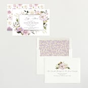 "Floral Wisp" - Baby Shower Invitations in Lavender by Susan Moyal - Assembled