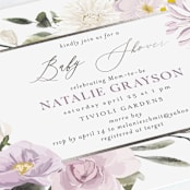 "Floral Wisp" - Baby Shower Invitations in Lavender by Susan Moyal - Detail