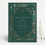"Illuminated Storybook" - Baby Shower Invitations in Evergreen by Alethea and Ruth - Front