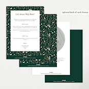 "Illuminated Storybook" - Baby Shower Invitations in Evergreen by Alethea and Ruth - Back of Card Options