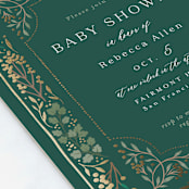 "Illuminated Storybook" - Baby Shower Invitations in Evergreen by Alethea and Ruth - Detail