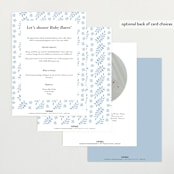 "Foxy Baby Shower" - Baby Shower Invitations in Denim by Hallie Fischer - Back of Card Options