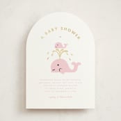 "Baby Whale On The Way" - Baby Shower Invitations in Baby Pink by mo kelley - Front