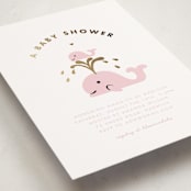 "Baby Whale On The Way" - Baby Shower Invitations in Baby Pink by mo kelley - Detail