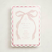 "Fframed Bow" - Baby Shower Invitations in Blush by Baumbirdy - Front