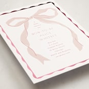 "Fframed Bow" - Baby Shower Invitations in Blush by Baumbirdy - Detail