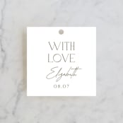 "Modern Take" - Bridal Shower Favor Tags in Snow by Yaling Hou Suzuki - Front