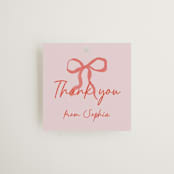 "Cottage Ribbons" - Bridal Shower Favor Tags in Strawberry by Elly - Front