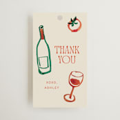 "Amore e Cibo" - Bridal Shower Favor Tags in Tomato by Cass Loh - Front
