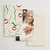 "Amore e Cibo" - Bridal Shower Favor Tags in Tomato by Cass Loh - Back of Card Options