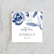 "Romantic garden" - Bridal Shower Favor Tags in Indigo by Yaling Hou Suzuki - Front