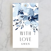 "Blu" - Bridal Shower Favor Tags in Sapphire by Petra Kern - Front