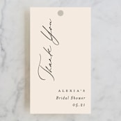 "Elegant Side" - Bridal Shower Favor Tags in Buttercream by Carolyn MacLaren - Front